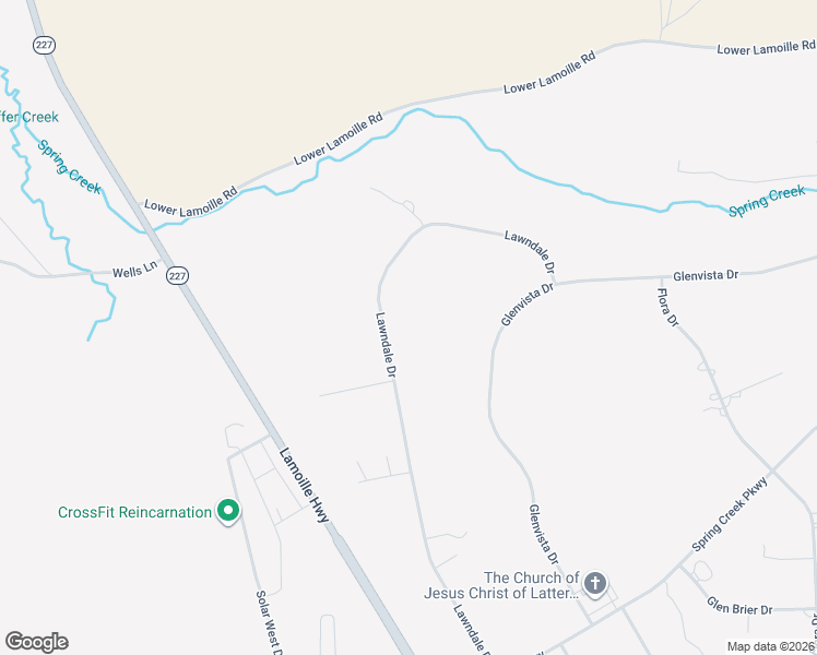 map of restaurants, bars, coffee shops, grocery stores, and more near 222 Lawndale Drive in Spring Creek