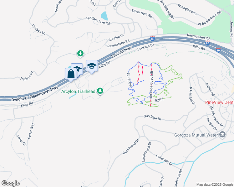 map of restaurants, bars, coffee shops, grocery stores, and more near 4069 West Crest Court in Park City