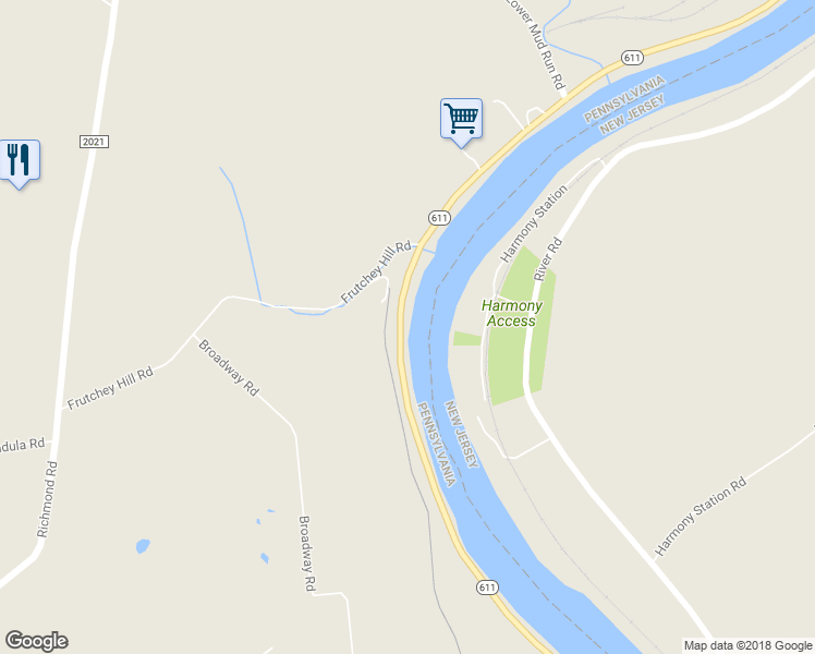 map of restaurants, bars, coffee shops, grocery stores, and more near 4151 North Delaware Drive in Easton