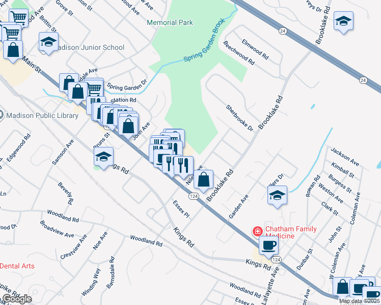 map of restaurants, bars, coffee shops, grocery stores, and more near 28 Niles Avenue in Madison