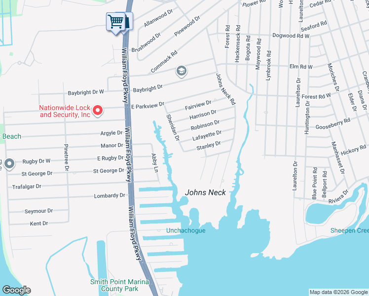map of restaurants, bars, coffee shops, grocery stores, and more near 29 Sheridan Drive in Shirley