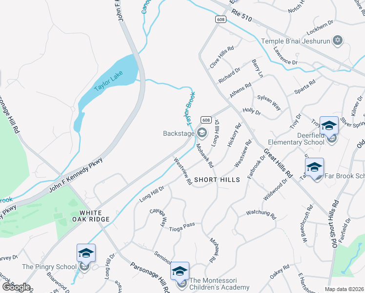 map of restaurants, bars, coffee shops, grocery stores, and more near 466 White Oak Ridge Road in Essex County