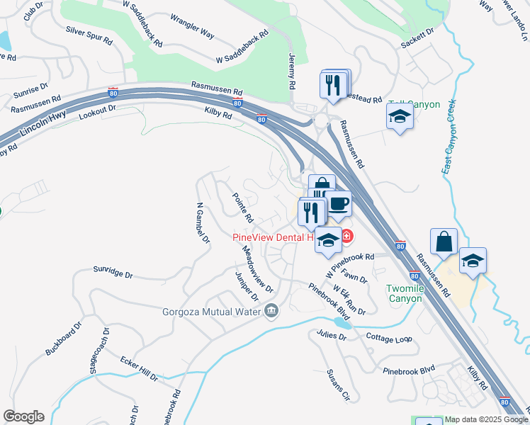 map of restaurants, bars, coffee shops, grocery stores, and more near 8361 Meadowview Court in Park City