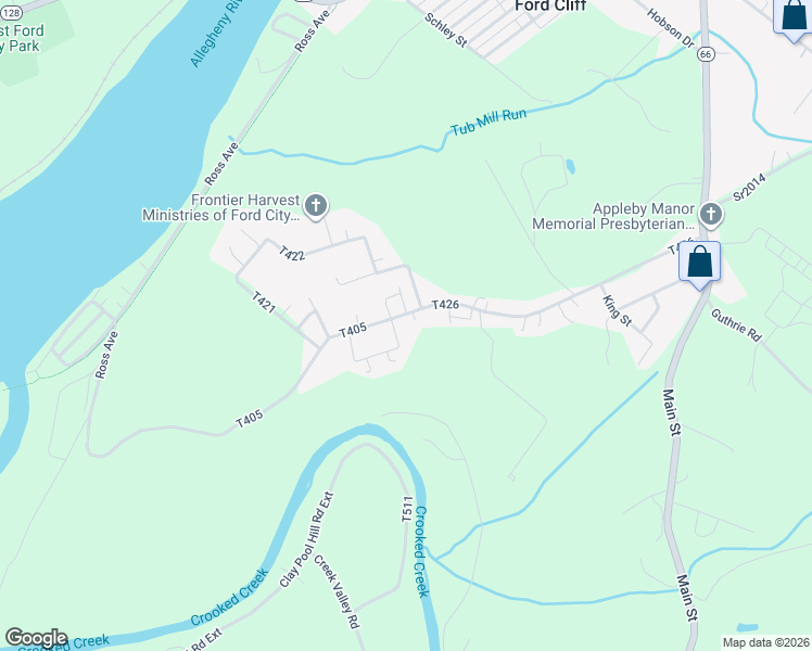 map of restaurants, bars, coffee shops, grocery stores, and more near 1054 Ross Avenue in Ford City