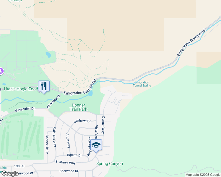 map of restaurants, bars, coffee shops, grocery stores, and more near 875 Donner Way in Salt Lake City