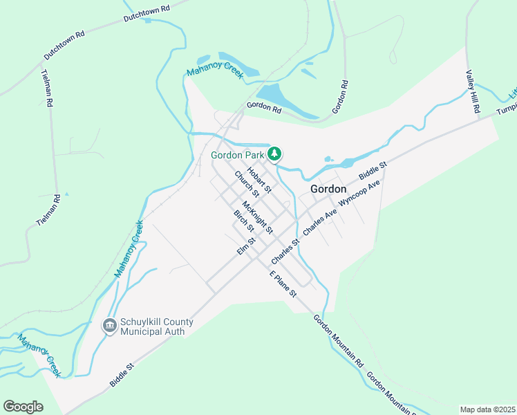map of restaurants, bars, coffee shops, grocery stores, and more near 321 McKnight Street in Gordon