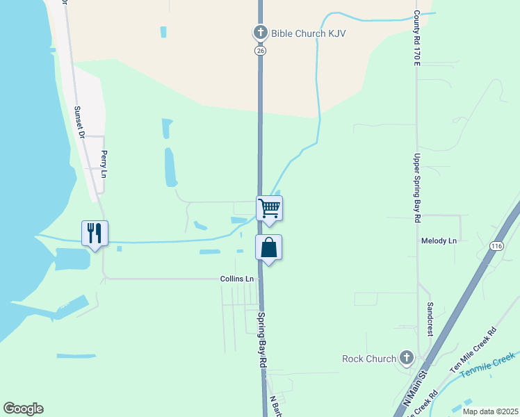 map of restaurants, bars, coffee shops, grocery stores, and more near 1001-1077 Spring Bay Road in East Peoria