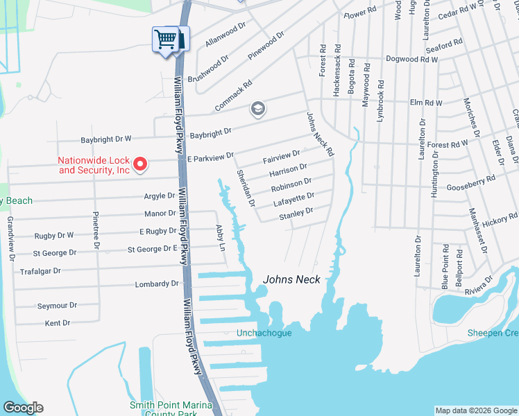 map of restaurants, bars, coffee shops, grocery stores, and more near 29 Sheridan Drive in Shirley