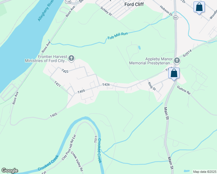 map of restaurants, bars, coffee shops, grocery stores, and more near 1120 Ross Avenue in Ford City