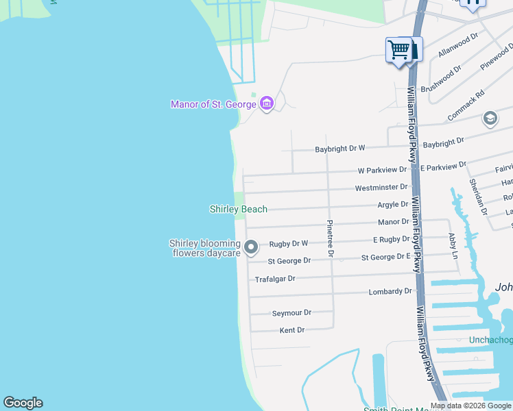 map of restaurants, bars, coffee shops, grocery stores, and more near 7 Argyle Drive in Shirley