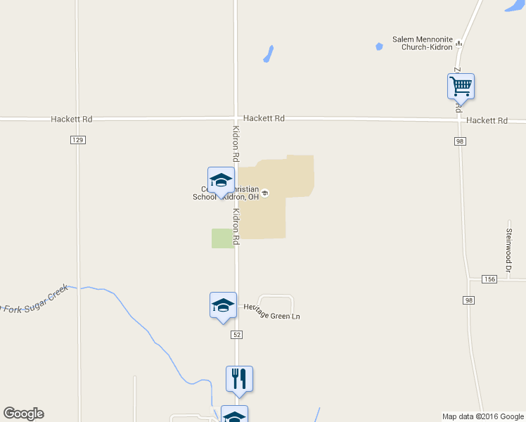 map of restaurants, bars, coffee shops, grocery stores, and more near 3970 Kidron Road in Dalton