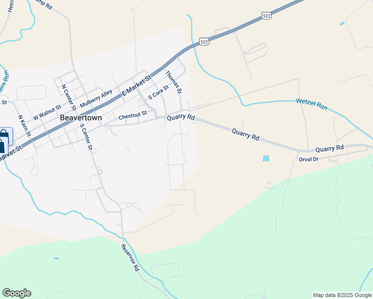 map of restaurants, bars, coffee shops, grocery stores, and more near 125 East Beaver Trail Road in Beavertown