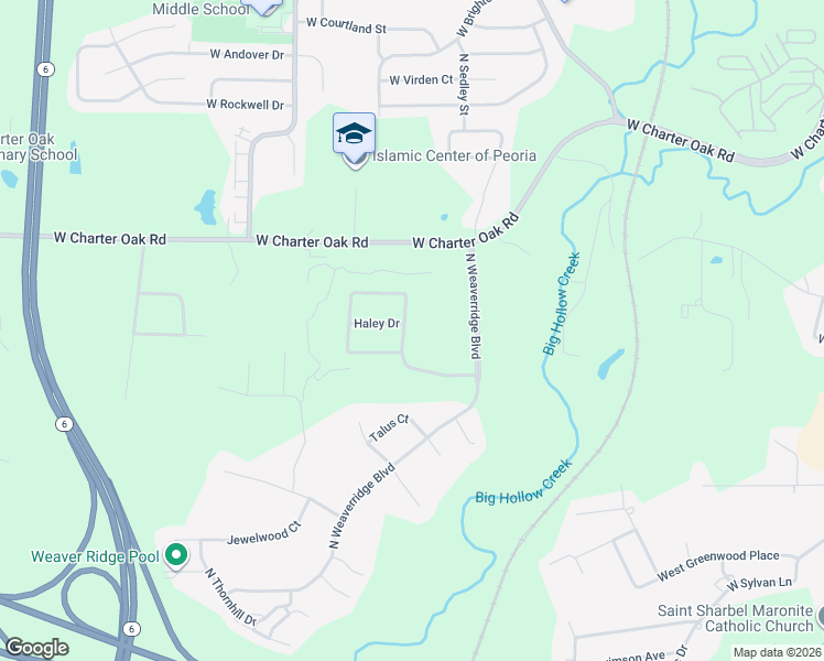 map of restaurants, bars, coffee shops, grocery stores, and more near 5300 North Stenning Drive in Peoria