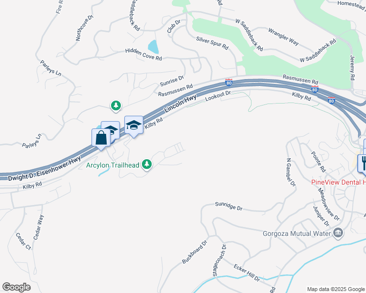 map of restaurants, bars, coffee shops, grocery stores, and more near 8254 North Sandalwood Lane in Park City
