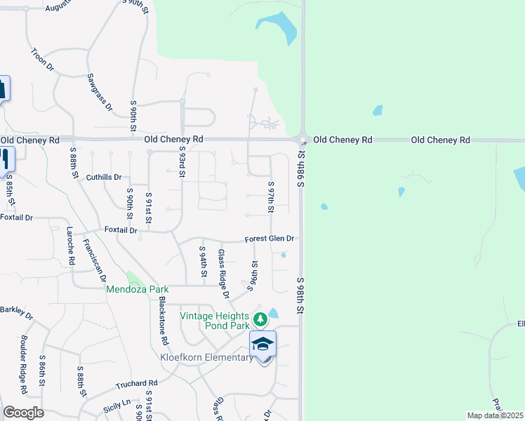 map of restaurants, bars, coffee shops, grocery stores, and more near 9630 Saint Clement Circle in Lincoln