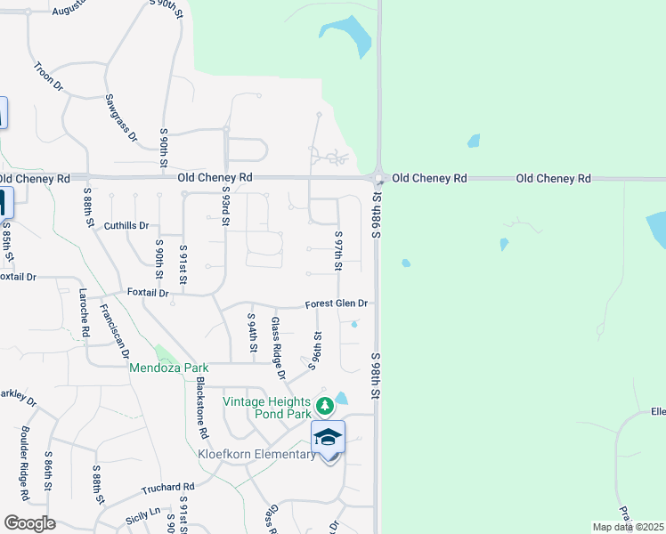 map of restaurants, bars, coffee shops, grocery stores, and more near 9630 Saint Clement Circle in Lincoln