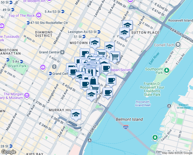 map of restaurants, bars, coffee shops, grocery stores, and more near 12 Link Road in Staten Island