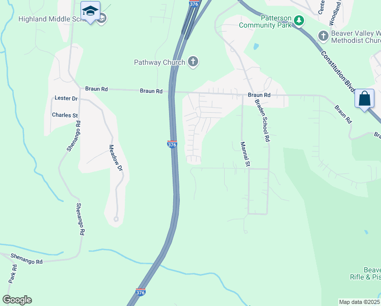 map of restaurants, bars, coffee shops, grocery stores, and more near 1140 Timberwood Drive in Beaver Falls
