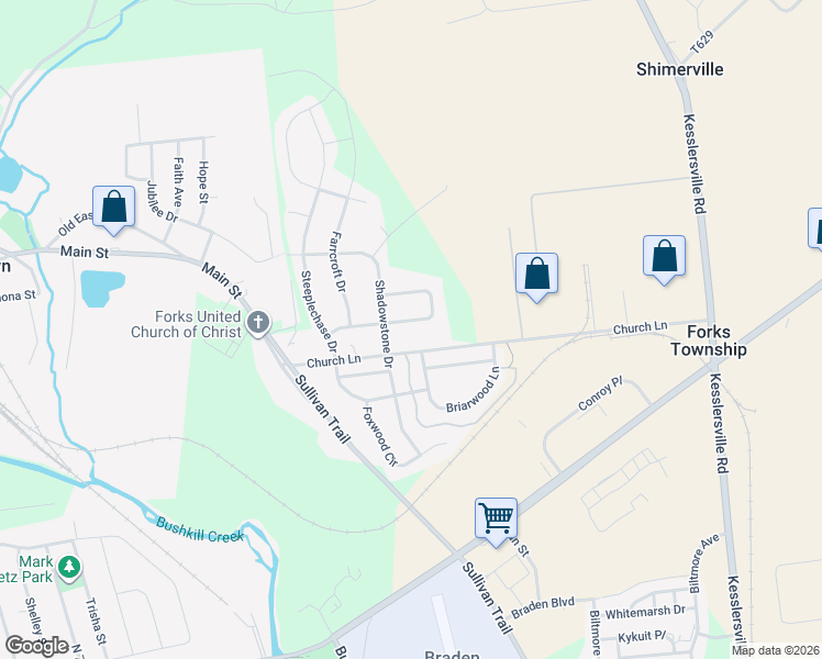 map of restaurants, bars, coffee shops, grocery stores, and more near 1410 Lorton Drive in Easton