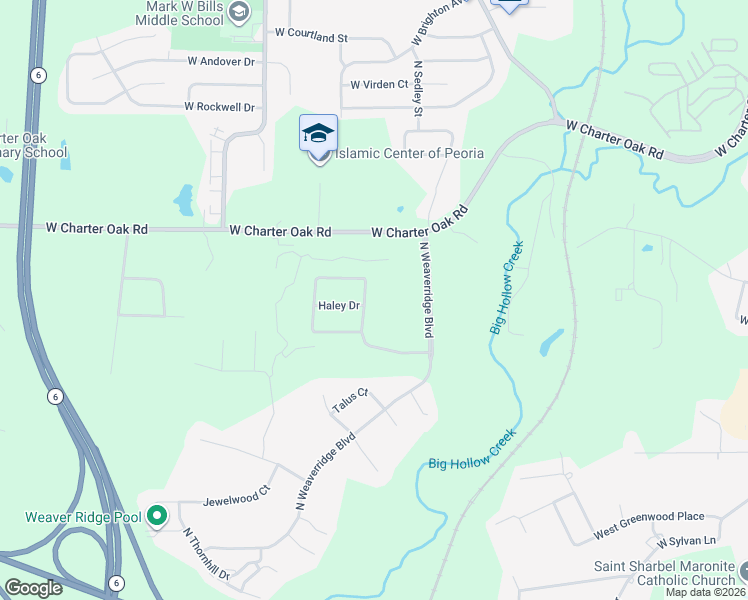 map of restaurants, bars, coffee shops, grocery stores, and more near 5300 North Stenning Drive in Peoria