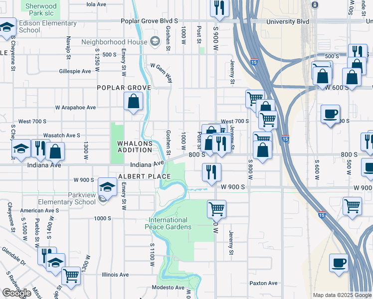 map of restaurants, bars, coffee shops, grocery stores, and more near 788 1000 west in Salt Lake City