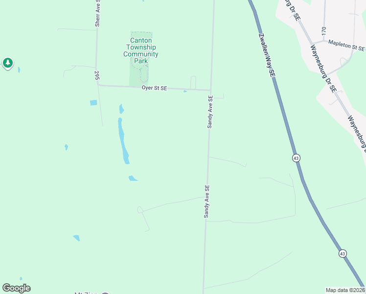 map of restaurants, bars, coffee shops, grocery stores, and more near 3809 Sandy Avenue Southeast in Canton