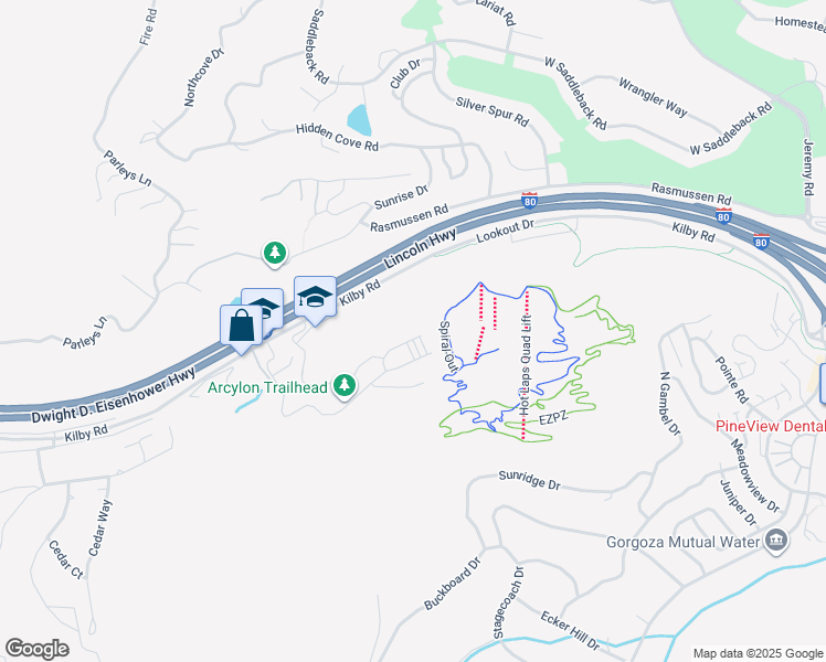 map of restaurants, bars, coffee shops, grocery stores, and more near 4042 West Sierra Drive in Snyderville
