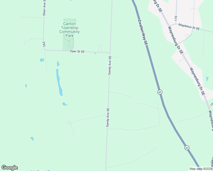 map of restaurants, bars, coffee shops, grocery stores, and more near 3809 Sandy Avenue Southeast in Canton