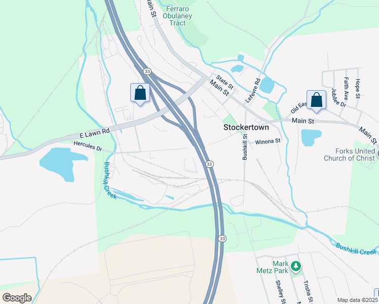 map of restaurants, bars, coffee shops, grocery stores, and more near 405 Hercules Drive in Easton