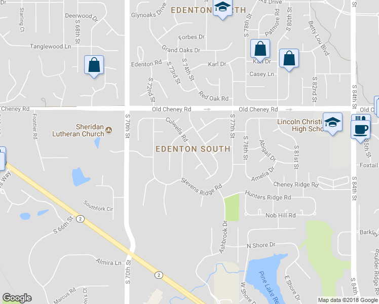 map of restaurants, bars, coffee shops, grocery stores, and more near 5931 Culwells Road in Lincoln