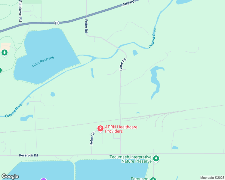 map of restaurants, bars, coffee shops, grocery stores, and more near 913-993 Fetter Road in Lima