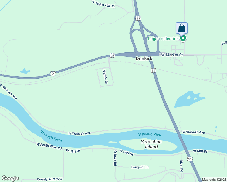 map of restaurants, bars, coffee shops, grocery stores, and more near 1798 West Quarry Drive in Logansport