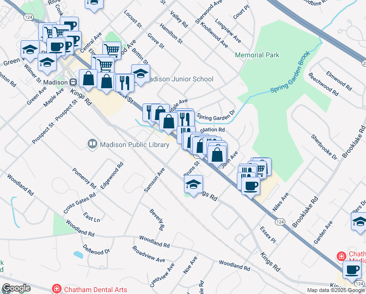map of restaurants, bars, coffee shops, grocery stores, and more near 10 Samson Avenue in Madison