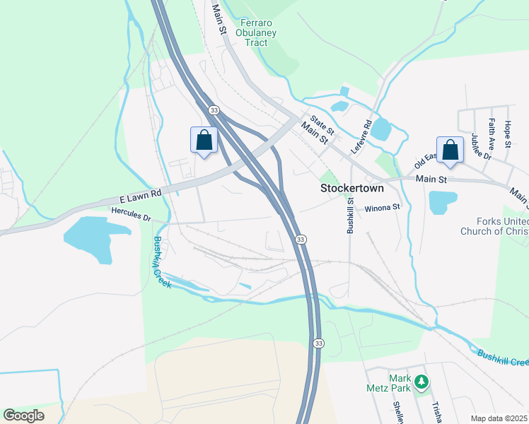 map of restaurants, bars, coffee shops, grocery stores, and more near 404 Hercules Drive in Easton