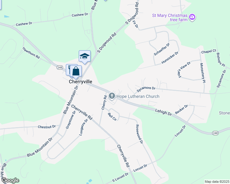 map of restaurants, bars, coffee shops, grocery stores, and more near 4132 Lehigh Drive in Northampton