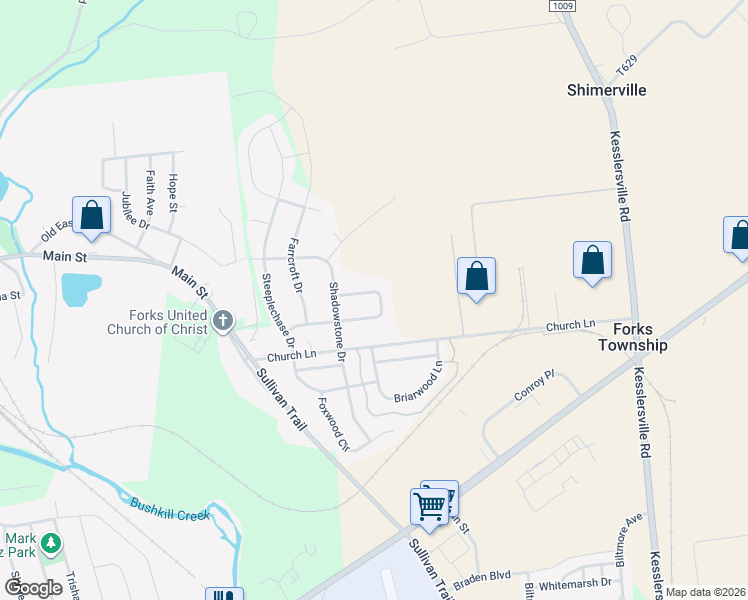 map of restaurants, bars, coffee shops, grocery stores, and more near 1405 Stafford Drive in Easton