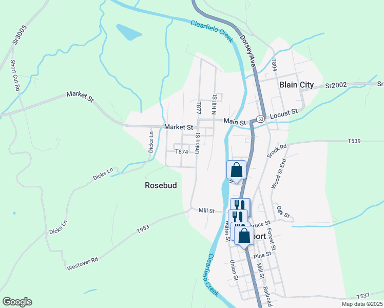 1411 Union Street, Coalport PA Walk Score