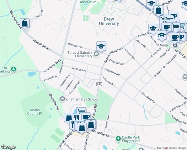 map of restaurants, bars, coffee shops, grocery stores, and more near 10 Lathrop Avenue in Madison