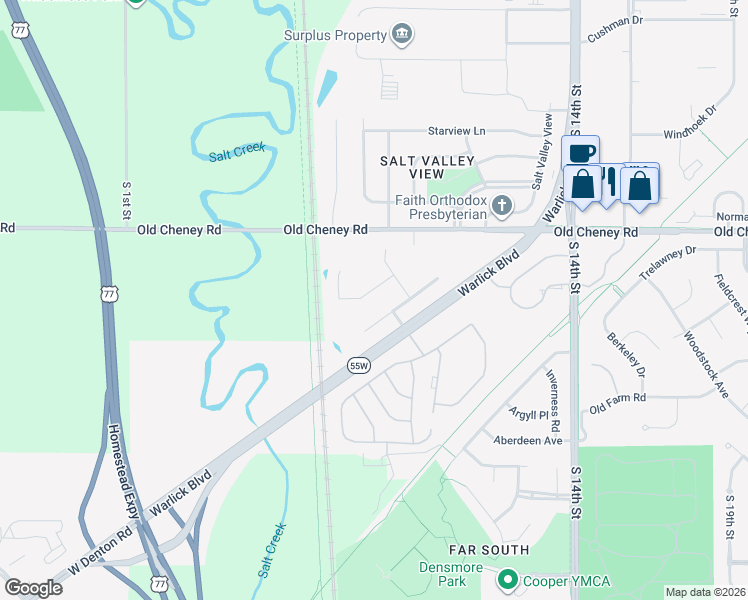 map of restaurants, bars, coffee shops, grocery stores, and more near 810 Glenarbor Drive in Lincoln