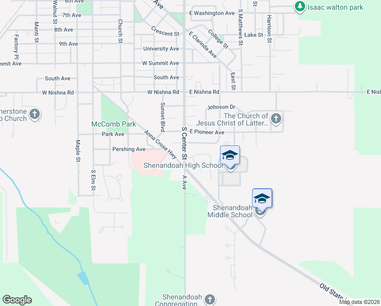 map of restaurants, bars, coffee shops, grocery stores, and more near 122-174 Sleepy Hollow Drive in Shenandoah