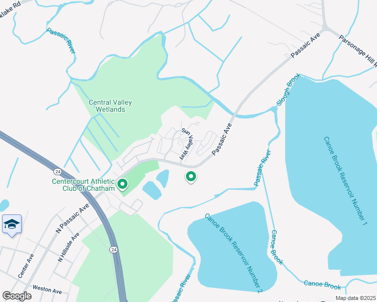 map of restaurants, bars, coffee shops, grocery stores, and more near 208 Sun Valley Way in Florham Park