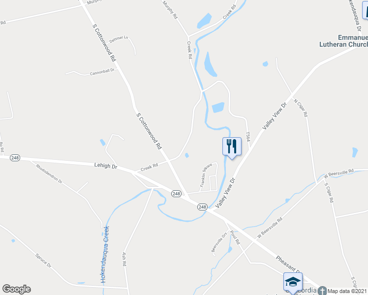 map of restaurants, bars, coffee shops, grocery stores, and more near 227 Creek Road in Bath