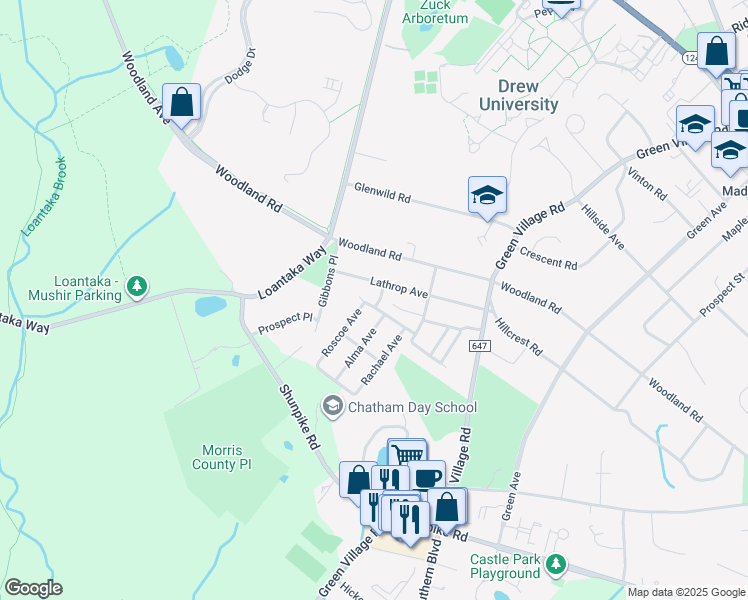 map of restaurants, bars, coffee shops, grocery stores, and more near 23 Douglas Avenue in Madison