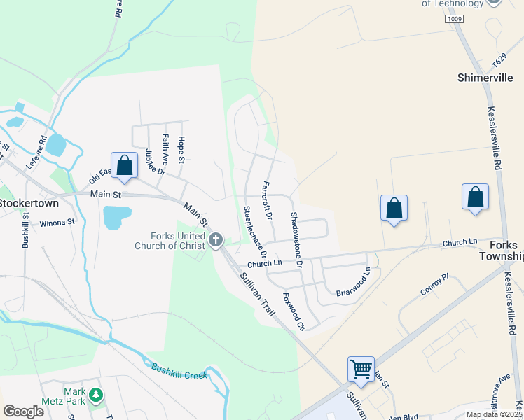 map of restaurants, bars, coffee shops, grocery stores, and more near 4522 Farrcroft Dr in Easton