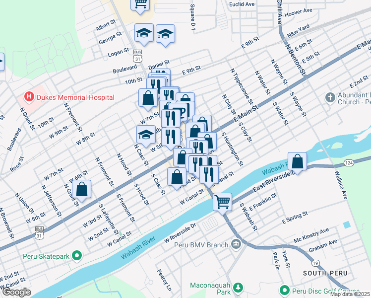 map of restaurants, bars, coffee shops, grocery stores, and more near in Peru