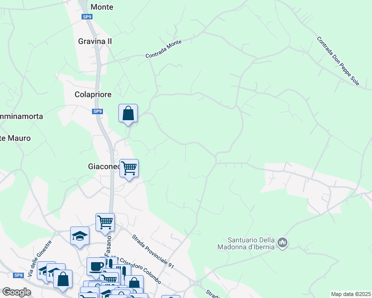 map of restaurants, bars, coffee shops, grocery stores, and more near 129 Contrada Colucci in Provincia di Brindisi