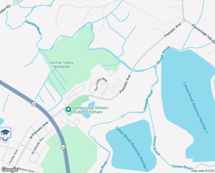 map of restaurants, bars, coffee shops, grocery stores, and more near 306 Sun Valley Way in Florham Park