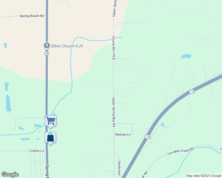 map of restaurants, bars, coffee shops, grocery stores, and more near 1145 Upper Spring Bay Road in East Peoria