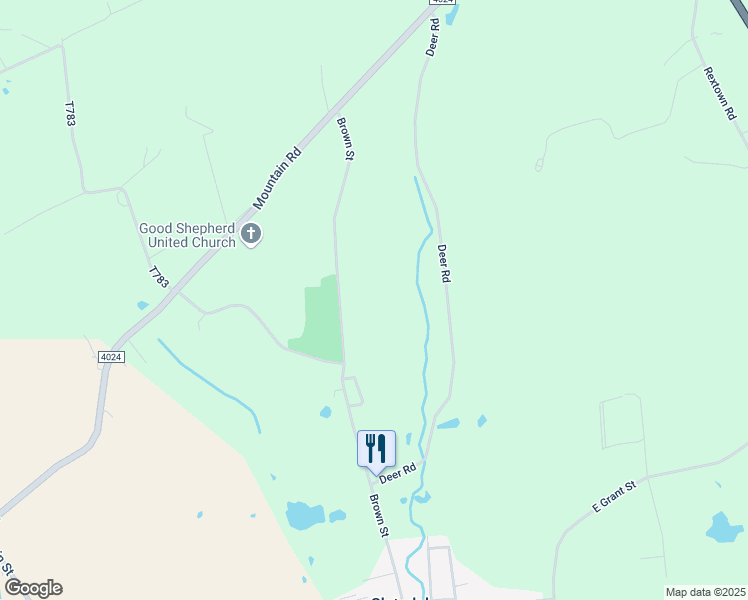 map of restaurants, bars, coffee shops, grocery stores, and more near 8663 Brown Street in Slatington