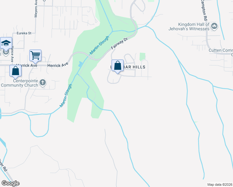 map of restaurants, bars, coffee shops, grocery stores, and more near 217 Boyle Drive in Eureka